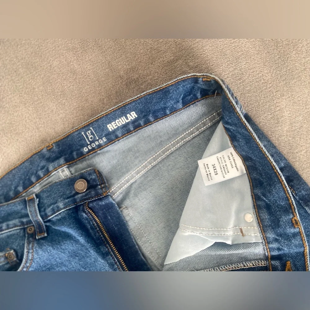 George Regular Fit Jeans Men’s 34x29 Blue Denim